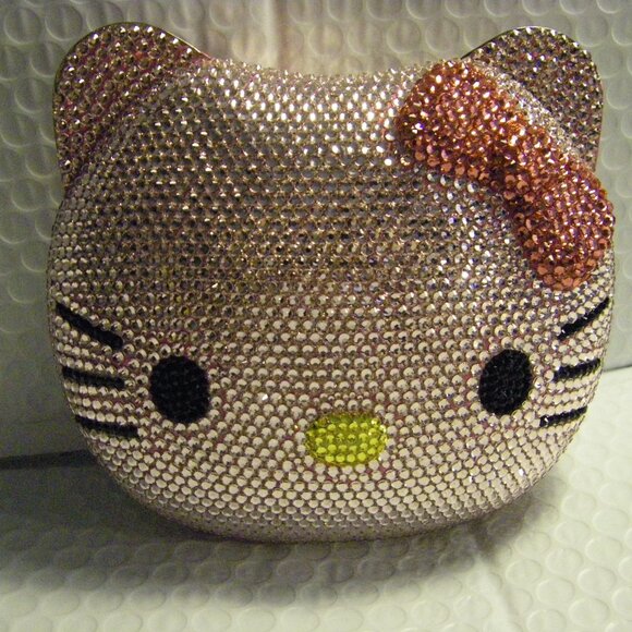 Hello Kitty Handbags - Hello Kitty Luxury Evening Party Bag Clutch Purse Pink Crystals New Velvet Box